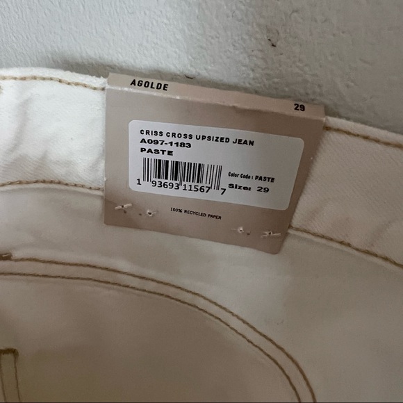 NEW Agolde Criss Cross Wide Leg Jeans in Paste - Picture 9 of 11